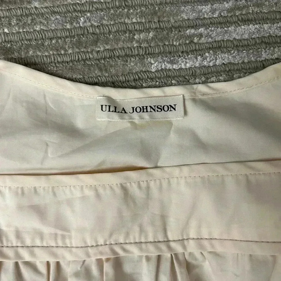 ULLA JOHNSON Mireya Blouse Cotton Puff sleeve cottage Ballet long sleeve peplum - Picture 3 of 8